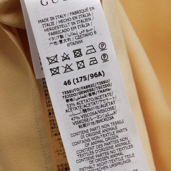 Gucci 2021 Cruise Yellow Crêpe de Chine Balloon Sleeve Blouse - Picture 11 of 16